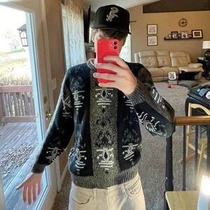 Vintage 90s‎ Abstract Acrylic Knitted Sweater Size Men's medium